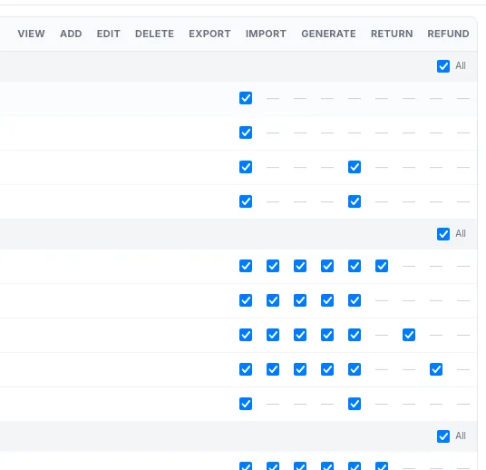 Manual role permissions without central ERP